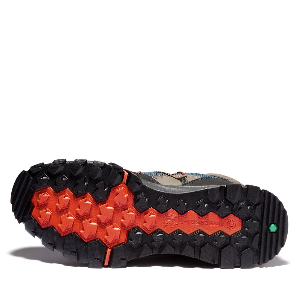 Botas de Caminhada Masculino - Timberland Garrison Trail Impermeavel Mid - JHXEC6104 - Pretas/Azuis